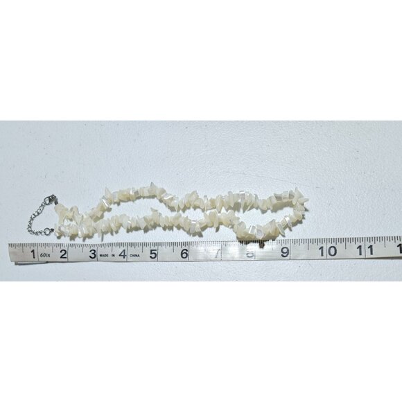 Boho White Mother Of Pearl Chip Bead Chunky Necklace Fashion Jewelry Women - Picture 4 of 5